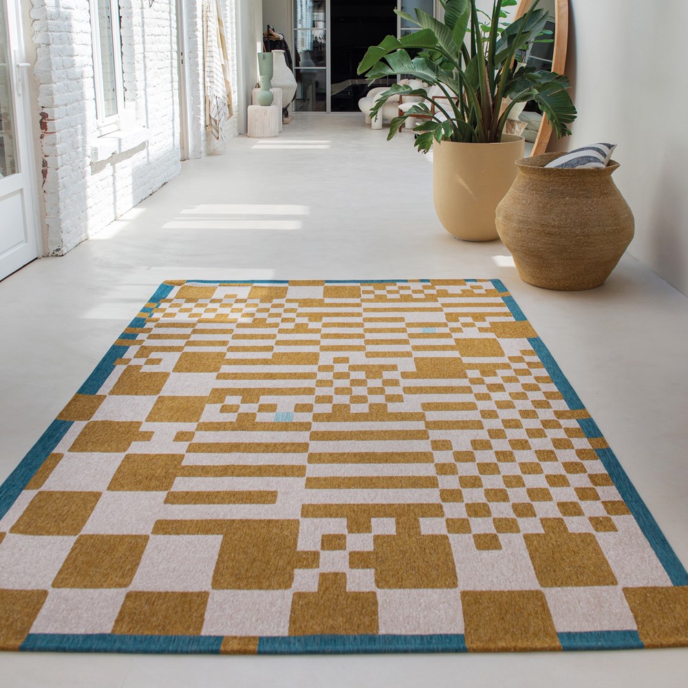 Louis De Poortere Designer Chess Rugs in 9338 Honey Yellow